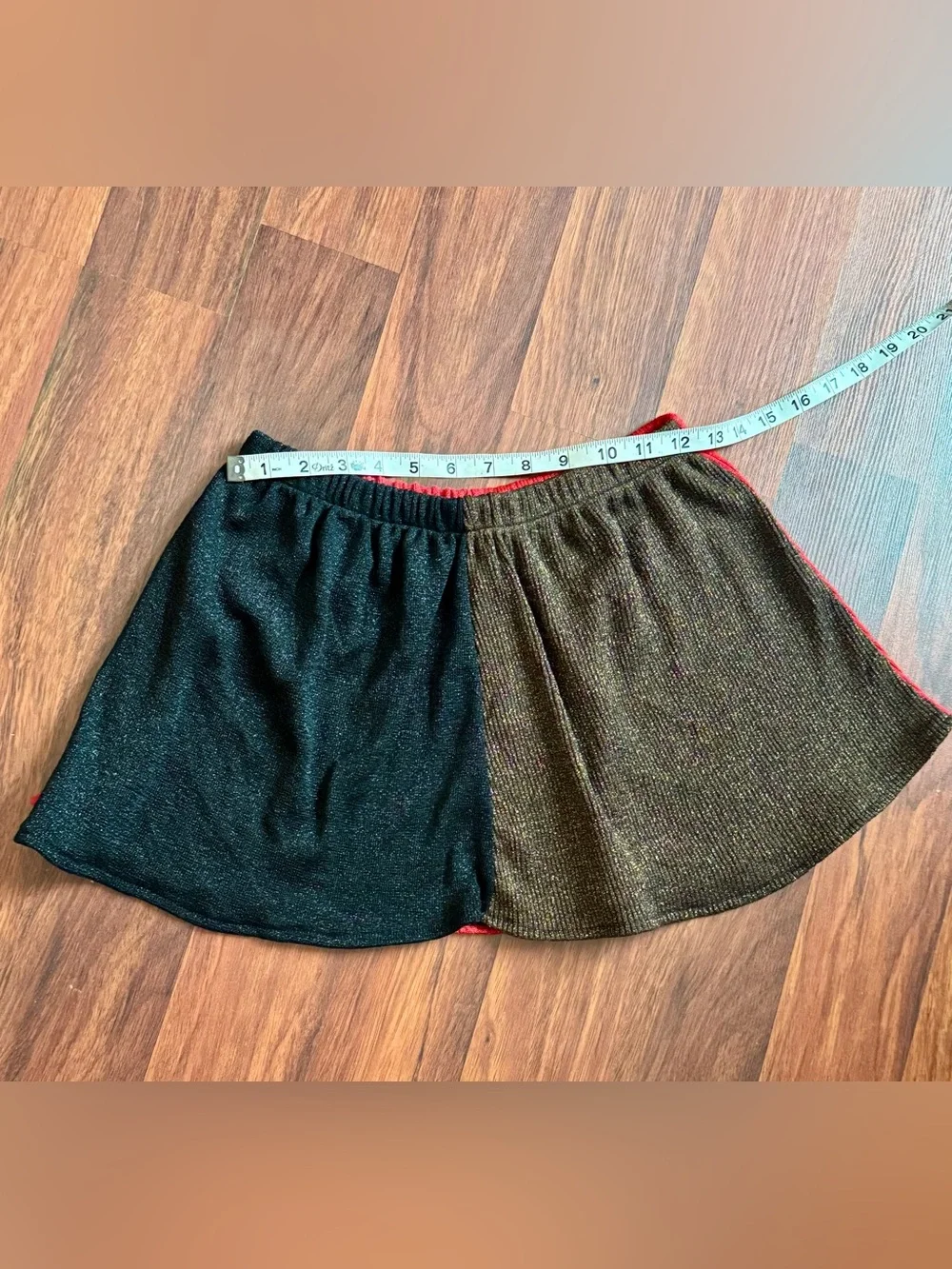 Urban Renewal Urban Outfitters Reworked Metallic Colorblock Mini Skirt S/M